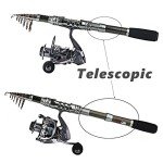 Sougayilang Spinning Fishing Rod and Reel Combos Portable Telescopic Fishing Pole Spinning reels for Travel Saltwater Freshwater Fishing(2.1M/6.89FT)