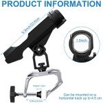 4 Pcs Fishing Boat Rods Holder 360 Degree Adjustable Folding Fishing Pole Holders with Large Clamp Opening for Boat Trolling Holder Pole Stand Rack Rod Bracket for Kayak Canoe Dock