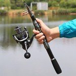 Sougayilang Spinning Fishing Rod and Reel Combos Portable Telescopic Fishing Pole Spinning reels for Travel Saltwater Freshwater Fishing(2.1M/6.89FT)
