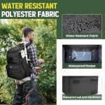 MATEIN Fishing Backpack Tackle Box, Water Resistant Tackle Backpack Fishing Bags with Cooler & Rod Holders, Large Fishing Tackle Bag Storage Fishing Gear Accessories, Fishing Gifts for Men, Black