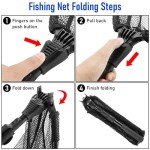 Fishing Net with Handle, Telescoping & Folding Fish Net for Easy Transport & Storage, Durable Freshwater & Saltwater Fishing Gear for Kids & Adults, Compact & Portable Design
