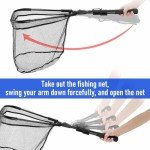 Fishing Net with Handle, Telescoping & Folding Fish Net for Easy Transport & Storage, Durable Freshwater & Saltwater Fishing Gear for Kids & Adults, Compact & Portable Design