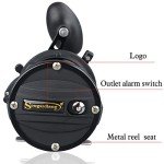 Sougayilang Conventional Reel 50 Trolling Fishing Reel Powerful Drag Fishing Reel for Saltwater Big Game (HSTL Black 50)