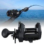 Sougayilang Conventional Reel 50 Trolling Fishing Reel Powerful Drag Fishing Reel for Saltwater Big Game (HSTL Black 50)