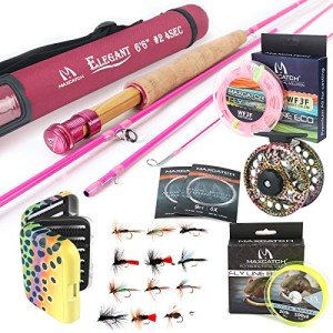 Maxcatch Women's Elegant Pink Fly Fishing Rod: 2/5-weight with Rod Tube (Elegant 6'6'' 2wt 4sec Rod and Reel Combo)