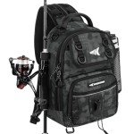 KastKing BaitSpace Standard Fishing Tackle Sling Bag, Water-resistant Backpack & Sling Pack for Bank, Wader & Boat Fishing, Rod & Beverage Holder, Adjustable Straps, Durable Nylon Fabric