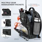 KastKing BaitSpace Standard Fishing Tackle Sling Bag, Water-resistant Backpack & Sling Pack for Bank, Wader & Boat Fishing, Rod & Beverage Holder, Adjustable Straps, Durable Nylon Fabric