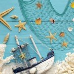 Decorative Fishing Net 80x40 Inch,YuanDe 2 Pack Large Aqua Picture Fish Net, Wall Photo Hanging Fishnet for Nautical Mermaid Pirate Ocean Themed Hawaii Beach Under The Sea Party Decorations