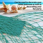 Decorative Fishing Net 80x40 Inch,YuanDe 2 Pack Large Aqua Picture Fish Net, Wall Photo Hanging Fishnet for Nautical Mermaid Pirate Ocean Themed Hawaii Beach Under The Sea Party Decorations