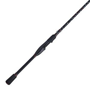 Abu Garcia 6’6” Vendetta Spinning Fishing Rod, 2-Piece Rod, 8-14lb Line Rating, Medium Heavy Rod Power, Fast Action, 1/4-3/4 oz. Lure Rating, Black
