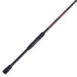 Abu Garcia 6’6” Vendetta Spinning Fishing Rod, 2-Piece Rod, 8-14lb Line Rating, Medium Heavy Rod Power, Fast Action, 1/4-3/4 oz. Lure Rating, Black