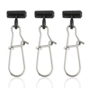 Dr.Fish 30 Pack Sinker Slides for Fishing, Sinker Weight Silder Line Slide Sleeve Swivel Duo Lock Snaps for Saltwater Bottom Fishing Fish Fider Rig Catfish Rig Black 110Lb