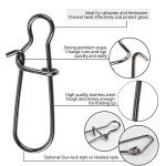 Dr.Fish 30 Pack Sinker Slides for Fishing, Sinker Weight Silder Line Slide Sleeve Swivel Duo Lock Snaps for Saltwater Bottom Fishing Fish Fider Rig Catfish Rig Black 110Lb