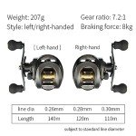 Baitcasting Reels, 8KG Max Drag Baitcaster Reels, 7.2:1 Gear Ratio Fishing Baitcasting Reel, 12+1 BB Bait Caster Reel, Low-Profile Fishing Reel with Compact Design Right Hand