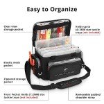 Calamus Fishing Tackle Bags - Saltwater & Freshwater Fishing Bags - Rip-Stop PE - Padded Shoulder Strap - Pliers Storage - Black