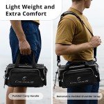 Calamus Fishing Tackle Bags - Saltwater & Freshwater Fishing Bags - Rip-Stop PE - Padded Shoulder Strap - Pliers Storage - Black
