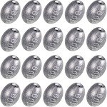 Sumind 20 Pieces Egg Sinkers Fishing Bass Weights Drop Fishing Bottom Tackle Casting for Olive Freshwater Saltwater, 10g, 3/8oz