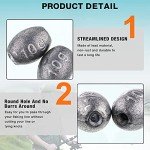 Sumind 20 Pieces Egg Sinkers Fishing Bass Weights Drop Fishing Bottom Tackle Casting for Olive Freshwater Saltwater, 10g, 3/8oz