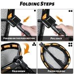 PLUSINNO Floating Fishing Net, Rubber Coated Fish net for Easy Catch and Release, Fishing Nets Freshwater for Bass, Trout, Walleye, Kayak, Folding Landing Net for Easy to Carry and Storage