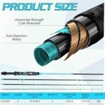 Sougayilang Fly Fishing Rod, Lightweight Ultra-Portable 4 Pieces 5/6wt Graphite 9' Fly Rod for Complete Starter with SuperPolymer Handle-Blue