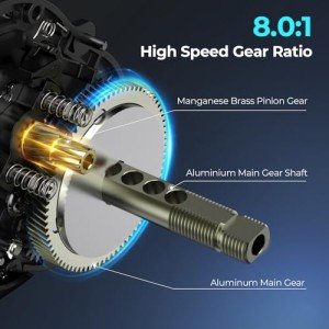 KastKing Verus Baitcasting Fishing Reel, 8.0:1, Left Handed, Black