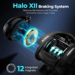 KastKing Verus Baitcasting Fishing Reel, 8.0:1, Left Handed, Black