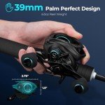 KastKing Verus Baitcasting Fishing Reel, 8.0:1, Left Handed, Black