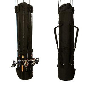KASTUN Fishing Rod Bag - Double-Shoulder Case, 600D Oxford Fabric, Multifunction Large Capacity Waterproof Tackle Bag, Fishing Gifts for Men (Black)