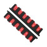 Simple Deluxe Horizontal Fishing Rod Holders Wall-Mounted - Fishing Rod Rack Great Fishing Pole Holder for Garage, Fishing Rod Rack Holds Up to 6 Rods, 13.6'' Red, 1 Pair Simple Deluxe