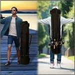 KASTUN Fishing Rod Bag - Double-Shoulder Case, 600D Oxford Fabric, Multifunction Large Capacity Waterproof Tackle Bag, Fishing Gifts for Men (Black)