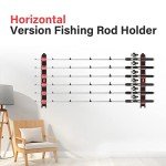 Simple Deluxe Horizontal Fishing Rod Holders Wall-Mounted - Fishing Rod Rack Great Fishing Pole Holder for Garage, Fishing Rod Rack Holds Up to 6 Rods, 13.6'' Red, 1 Pair Simple Deluxe
