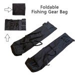 KASTUN Fishing Rod Bag - Double-Shoulder Case, 600D Oxford Fabric, Multifunction Large Capacity Waterproof Tackle Bag, Fishing Gifts for Men (Black)