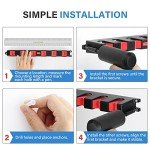 Simple Deluxe Horizontal Fishing Rod Holders Wall-Mounted - Fishing Rod Rack Great Fishing Pole Holder for Garage, Fishing Rod Rack Holds Up to 6 Rods, 13.6'' Red, 1 Pair Simple Deluxe