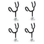 weyleity Fishing Rod Holders for Boat 4Pcs of 20 Degree 4 Inch Sure Grip Steel Rod Boat Holder Fishing Rod Holder with Mounting Base Boat Rod Holders for Fishing