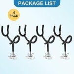 weyleity Fishing Rod Holders for Boat 4Pcs of 20 Degree 4 Inch Sure Grip Steel Rod Boat Holder Fishing Rod Holder with Mounting Base Boat Rod Holders for Fishing