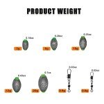 CWSDXM Fishing Weights Sinkers Fishing Worm Weights Assorted Set 50 Pcs, Bullet sinkers, Cannonball & Pencil Drop Shot Weights, Removable Rubber Core Weights for Saltwater