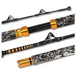 Fiblink 1-Piece Saltwater Offshore Trolling Rod 6-Feet Big Game Rod Conventional Boat Fishing Pole (50-80 lbs)