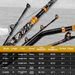 Fiblink 1-Piece Saltwater Offshore Trolling Rod 6-Feet Big Game Rod Conventional Boat Fishing Pole (50-80 lbs)