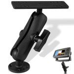 Aluminum Fish Finder Mount with 1.5" / C Size Ball, Medium Arm Marine Electronic Depth Finder Mount for Boat, 360° Rotation, Fits for Garmin, Lowrance, Humminbird, and More