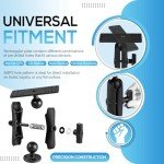 Aluminum Fish Finder Mount with 1.5" / C Size Ball, Medium Arm Marine Electronic Depth Finder Mount for Boat, 360° Rotation, Fits for Garmin, Lowrance, Humminbird, and More