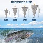 Zhanmai Fishing Weights Sinker Kit 21 Pieces Rig Fishing Weights Sinker Weights Pyramid Fishing Sinker Saltwater Fishing Sinkers Bass Fishing Casting in 1 oz, 3 oz, 4 oz, 6 oz