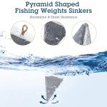 Zhanmai Fishing Weights Sinker Kit 21 Pieces Rig Fishing Weights Sinker Weights Pyramid Fishing Sinker Saltwater Fishing Sinkers Bass Fishing Casting in 1 oz, 3 oz, 4 oz, 6 oz