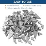 Zhanmai Fishing Weights Sinker Kit 21 Pieces Rig Fishing Weights Sinker Weights Pyramid Fishing Sinker Saltwater Fishing Sinkers Bass Fishing Casting in 1 oz, 3 oz, 4 oz, 6 oz