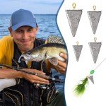 Zhanmai Fishing Weights Sinker Kit 21 Pieces Rig Fishing Weights Sinker Weights Pyramid Fishing Sinker Saltwater Fishing Sinkers Bass Fishing Casting in 1 oz, 3 oz, 4 oz, 6 oz