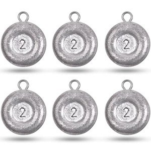 Disc Sinkers Fishing Weights Coin Fishing Sinker Weights Saltwater Surf Fishing Weights Catfishing Gear Tackle for Drifting Trolling Bottom Fishing Saltwater 1oz 2oz 3oz 4oz 5oz 6oz 8oz (2oz, 6pcs