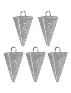 BLUEWING 2lb Box Pyramid Sinkers Lead Fishing Weights for Saltwater, 3oz, 10 Pack