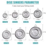Disc Sinkers Fishing Weights Coin Sinkers Saltwater Surf Fishing Weights Bottom Fishing Drifting Trolling Catfishing Fishing Sinkers Weights Saltwater Tackle 1oz 2oz 3oz 4oz 5oz 6oz 8oz