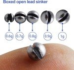 FREGITO 117PCS/100PCS/205pcs/250PCS, Weight Sinkers 6 Sizes Lead Weights Round Split Shot Sinker Removable Fishing Weights Sinkers