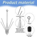 5 Pcs Sputnik Sinker Fishing Equipment Long Tail Fishing Weights Saltwater Surf Casting Sinkers Catfish Beach Spider Weights for Ocean Sea Sand, Silver Gray (3 oz)