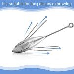 5 Pcs Sputnik Sinker Fishing Equipment Long Tail Fishing Weights Saltwater Surf Casting Sinkers Catfish Beach Spider Weights for Ocean Sea Sand, Silver Gray (3 oz)